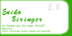 eniko biringer business card